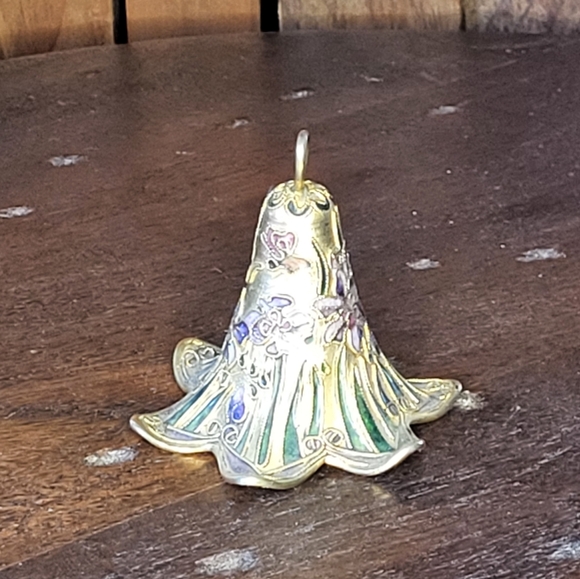 Floral Enamel Bell Ornament - Picture 11 of 15